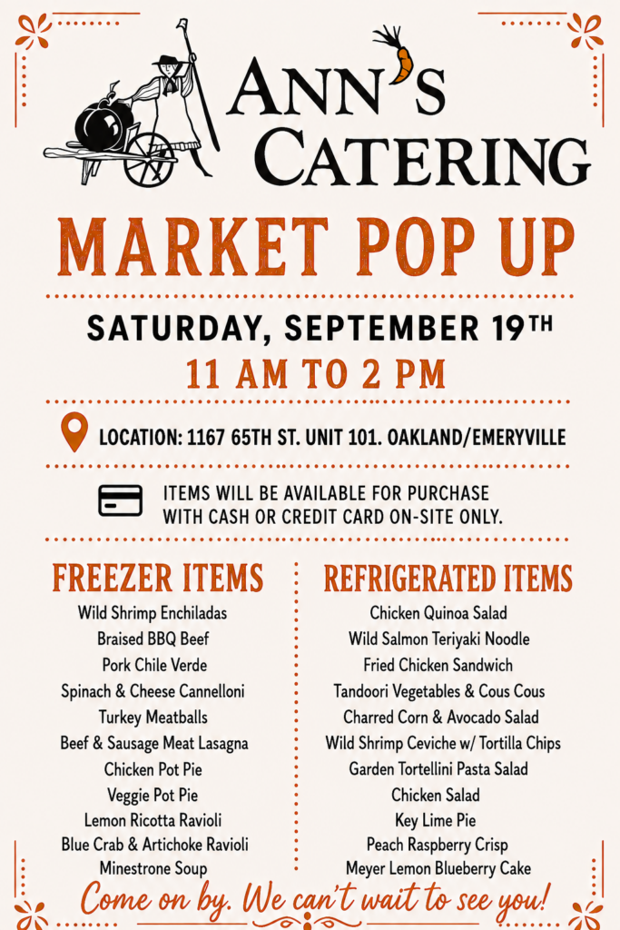 Pop up flyer. Next POP-UP is set for September 19th from 11 am to 2 pm.